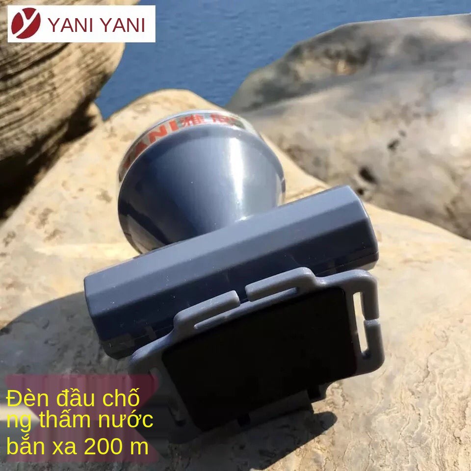 Đèn pha Yani 9811 ánh sáng trắng vàng pin lithium có thể sạc lại đánh cá thợ mỏ mũ bảo hiểm khẩn cấp di động ngo