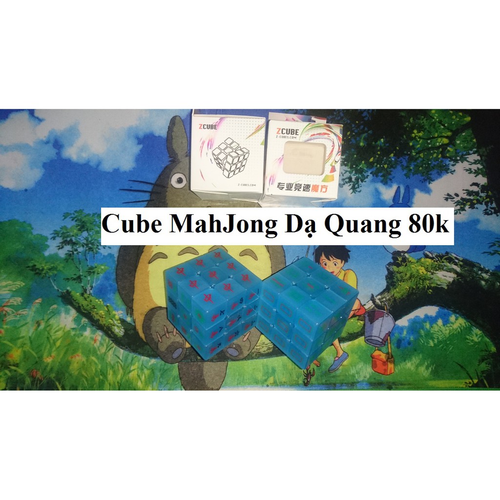 Rubik 3x3x3 MahJong Dạ Quang Blue