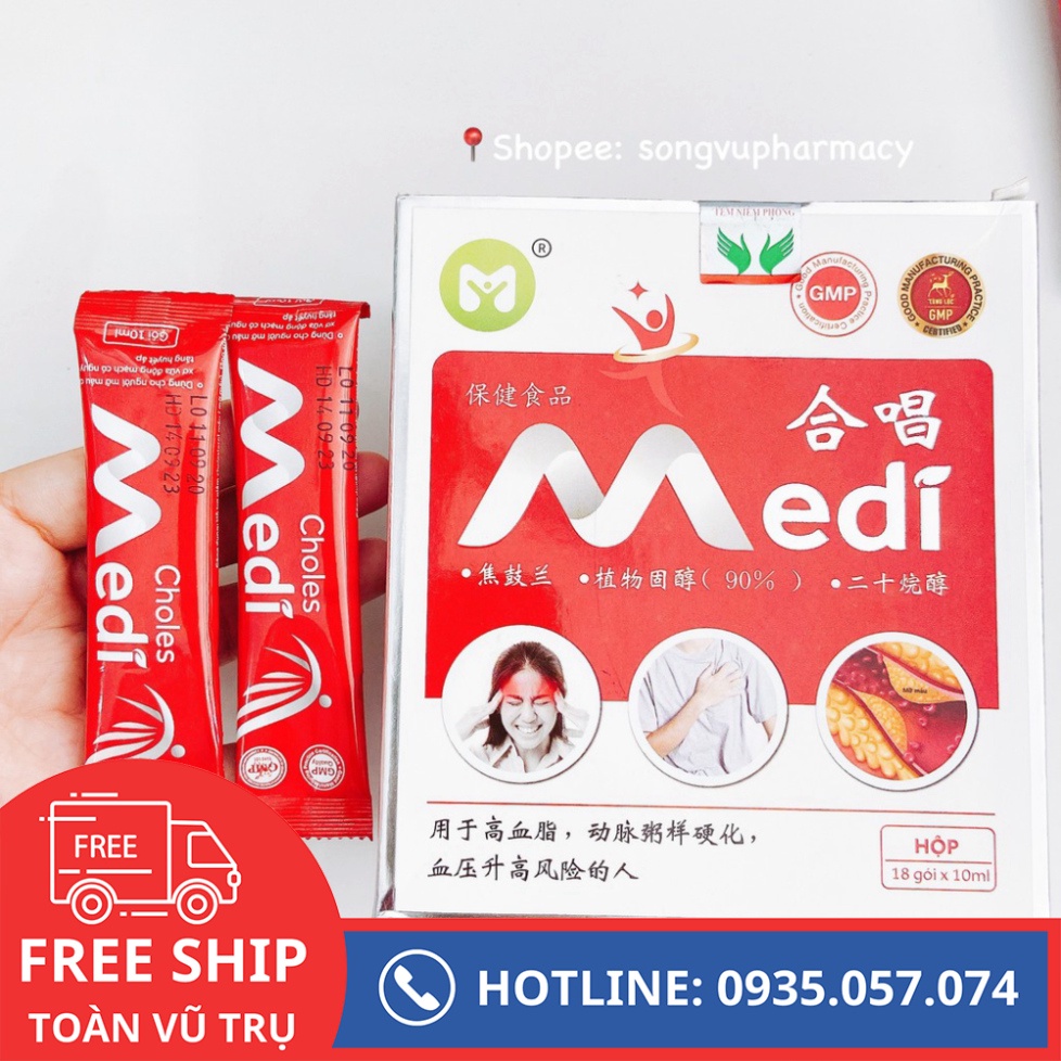 Choles Medi - Hỗ trợ giảm cholesterol máu (mỡ máu), xơ vữa động mạch có nguy cơ tăng huyết áp P119