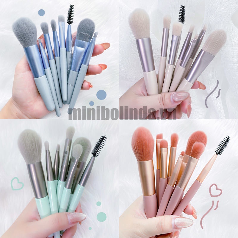✨Set 8 bộ cọ đánh phấn trang điểm siêu mềm mini đa năng tiện dụng cọ trang điểm