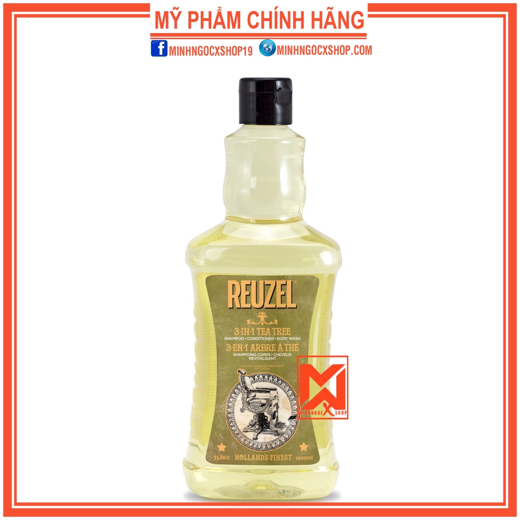 Sản phẩm 3 trong 1 dầu gội - dầu xả - dầu tắm REUZEL 3 IN 1 SHAMPOO 100 - 350 - 1000ml chính hãng