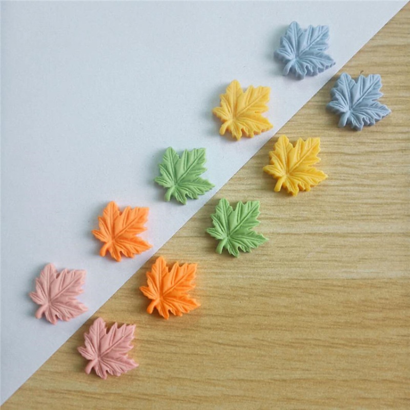 Set 10 Kẹp Tóc Hình Lá Phong Bằng Nhựa Resin 30#