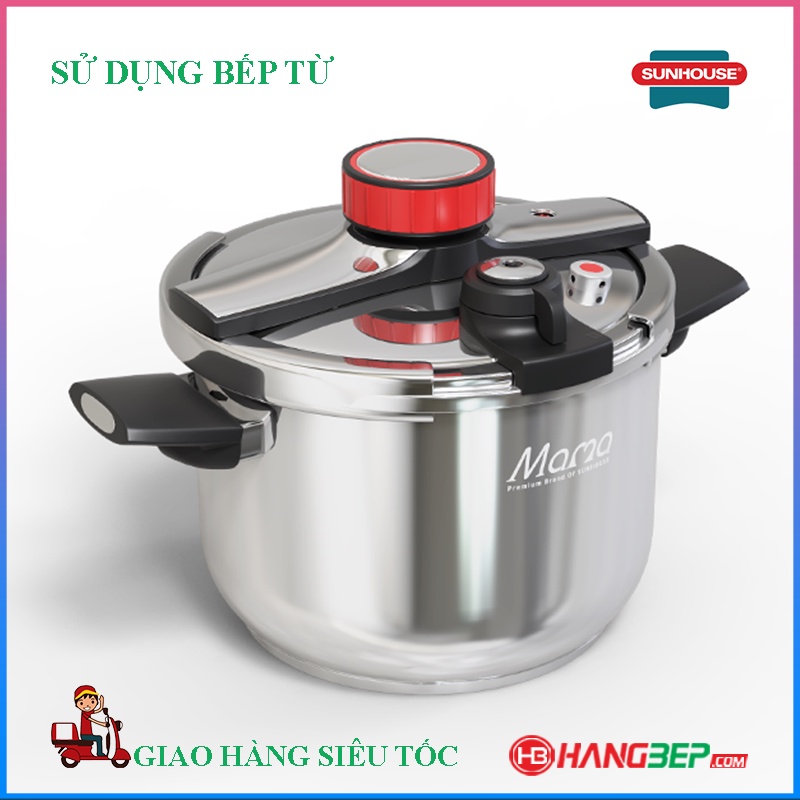 [Mã ELHADEV giảm 4% đơn 300K] Nồi áp suất Inox 304 Sunhouse MAMA SHG9906M - Sử dụng bếp từ model mới 2.2022