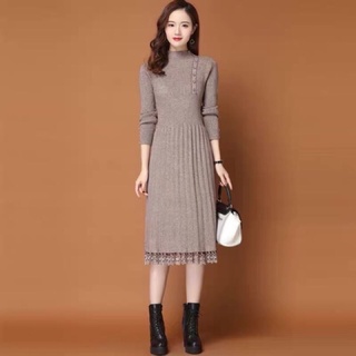 Váy len suông chân ren Cao cấp