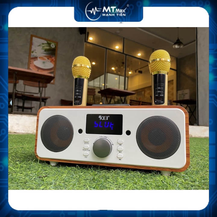MT MAX Loa karaoke bluetooth KEI K06 - Tặng kèm 2 micro không dây có màn hình LCD - Sạc pin ngay trên micro - Chỉnh EQ,