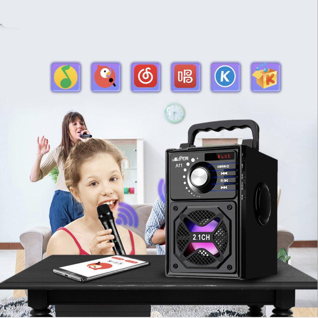 [Sale Sập Sàn] Bộ dàn karaoke chuyên nghiệp 2 micro 3D siêu trầm 4.2 Bluetooth - AD