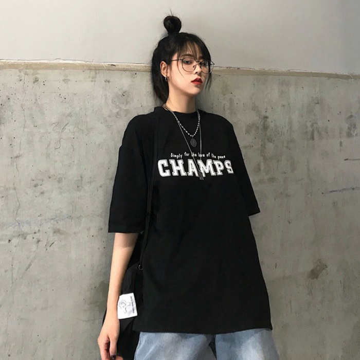 Áo Thun Nữ Form Rộng Tay Lỡ CHAMP Chất Vải Siêu Mịn - ĐĂNG QUANG FASHION