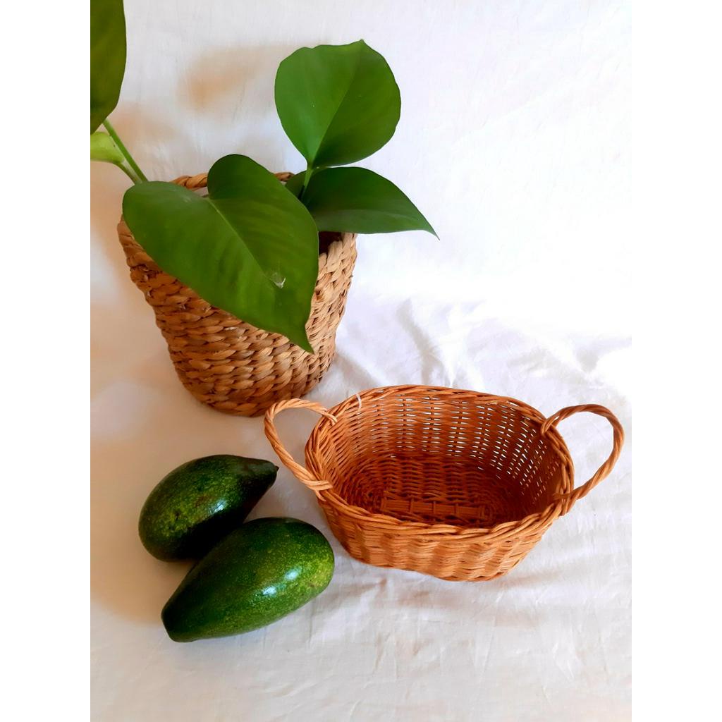 Giỏ Mây Siêu Xinh XắnPhong cách vintage boho mini siêu nhỏ dùng để trang trí Phòng bé