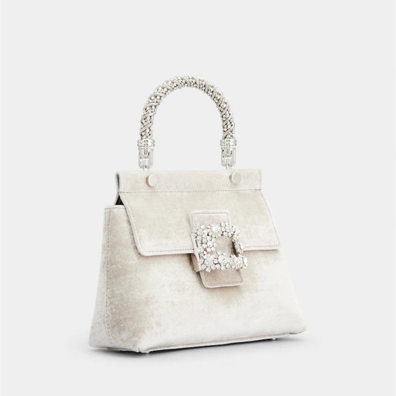 Túi nhung hộp nắp gài hoa phale sang trọng tay xách đính đá-Order