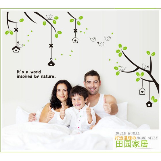 Decal trang trí nhánh cây và nhà chim nhỏ