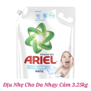 Nước giặt ariel dịu nhẹ cho da nhạy cảm túi 3.25kg có vòi
