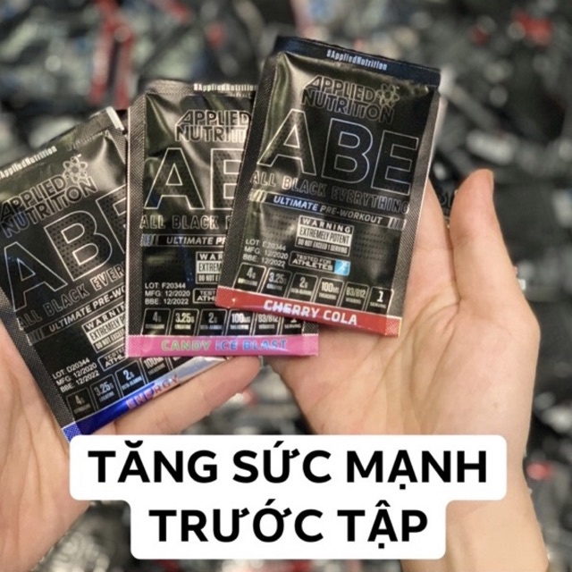 Abe Sample Abe Gói Thử Tăng sức Mạnh Sức Bền Trong Tập luyện Applied Nutrition ABE Pre workout 1 lần dùng (11 Gram) - Uk