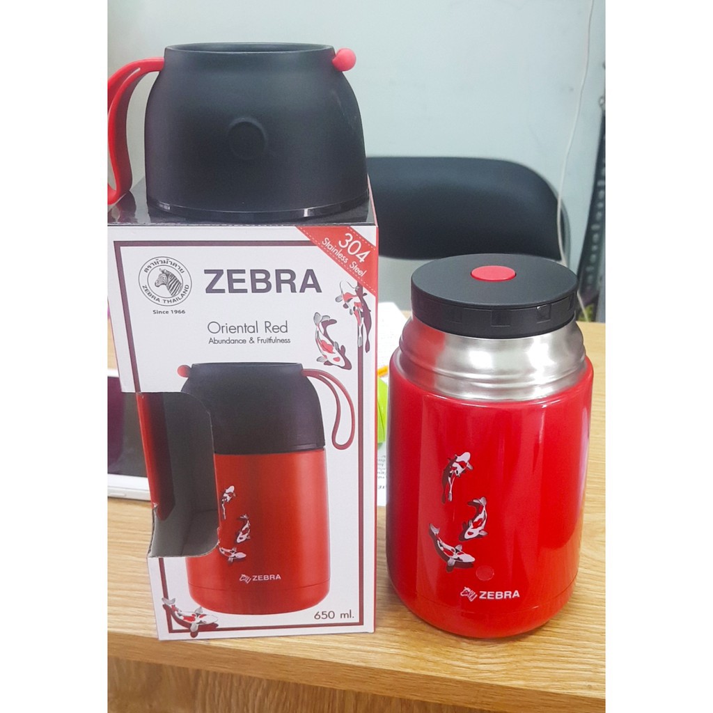 Bình ủ cháo giữ nhiệt Zebra Thái Lan Kim Ngư Đỏ 650ml