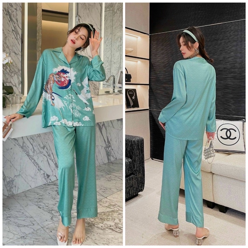 BỘ PIJAMA LỤA SATIN CAO CẤP MẢNH GHÉP