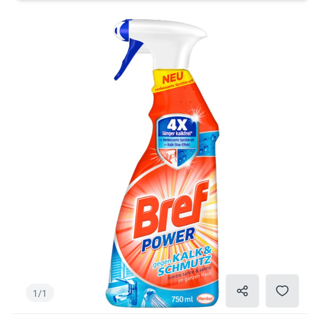 Nước tẩy rửa đa năng Bref Power 750ml