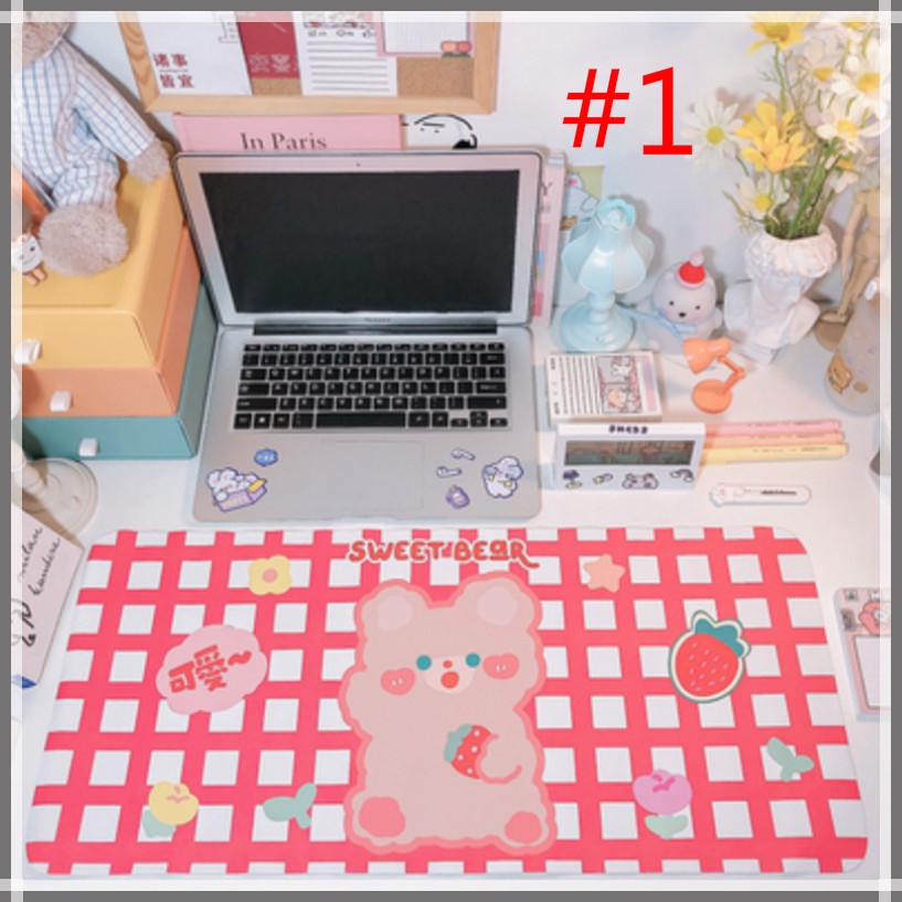 Miếng lót chuột da pu chống thấm nước chống trượt họa tiết hoạt hình dễ thương 660 x 300mm