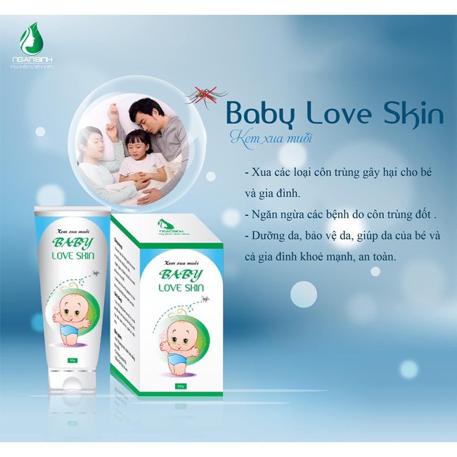 Kem Xua Muỗi Ngăn Ngừa côn Trùng Cắn Bé Baby Love Skin Ngân Bình Tuýp 30Gr | Xua Muỗi Ngăn Ngừa Côn Trùng Đốt