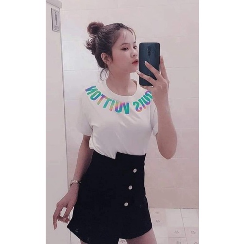 Áo thun in chữ phản quang Luôn vui tươi.hangtotgiare98
