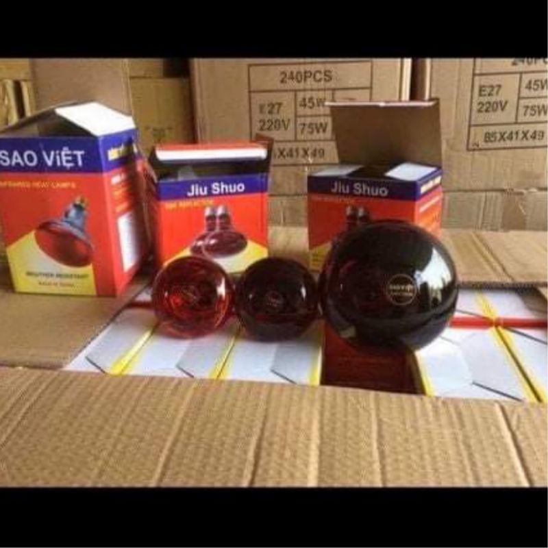 Bóng Úm Gà Hồng Ngoại 45W,75W,150w Sưởi Gia Cầm Dùng Trong Chăn Nuôi