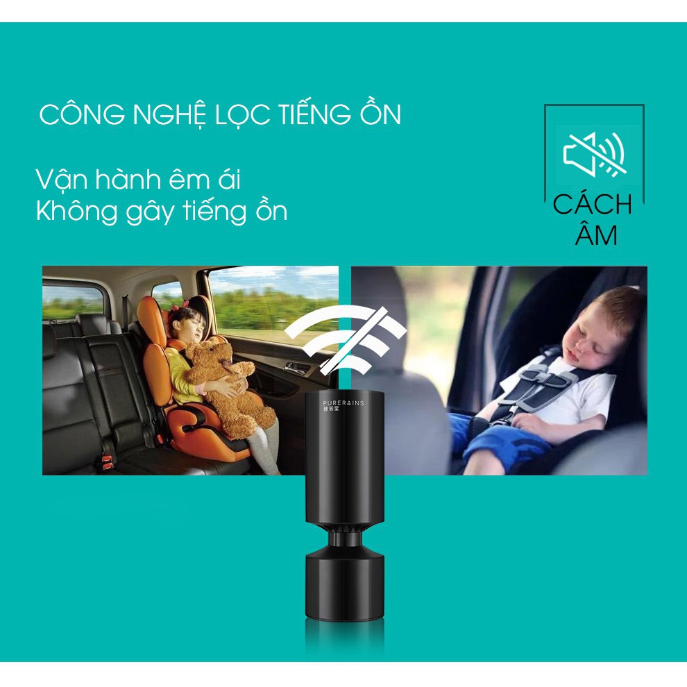 Máy lọc không khí trên ô tô PureRains, sang trọng, nhỏ gọn, không gây ồn, lọc hiệu quả các loại bụi, khí thải ct13