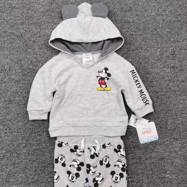 Bộ nỉ micky xám