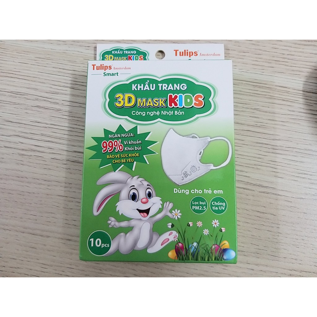 Khẩu Trang Cho Bé Tulip 3D Mask KIDs Hộp 10 Chiếc