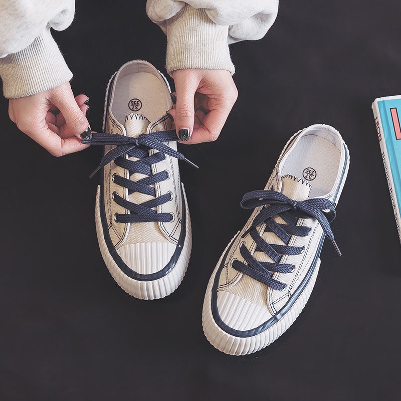 Giày thể thao vải canvas không gót 2022 dễ phối đồ hợp thời trang cho nữ