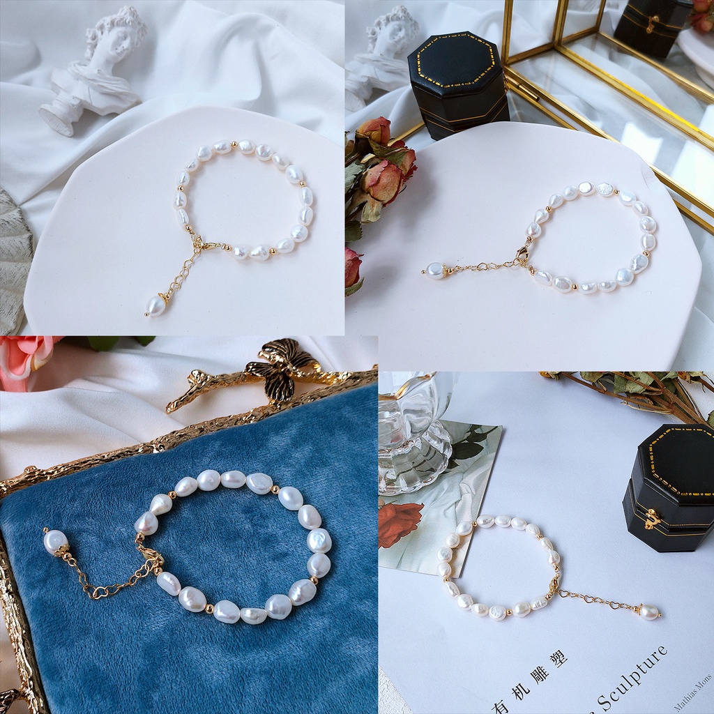 Vòng đeo tay Nữ Mạ 18K Baroque Thiết kế ban đầu Trắng Nữ tính Làm bằng tay đẹp VT-110