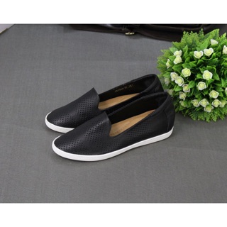 Slip on độn đế da thật