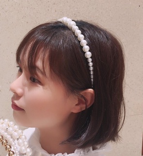 bờm tóc vintage hạt châu màu trắng(BOMPI.C5)