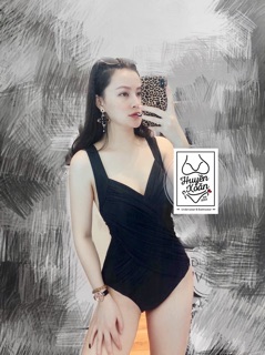 Bộ bơi liền mảnh vạt chéo nhún bụng