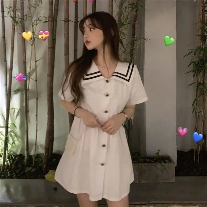 Đầm Cổ Thủy Thủ Thiết Kế Xinh Xắn Cho Học Sinh