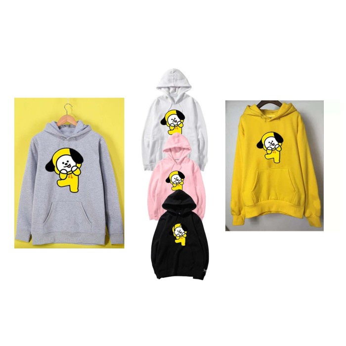 Áo hoodie CHIMMY BT21 BTS JIMIN JIN JHPE TAEHYUNG RM SUGA White M N6O3