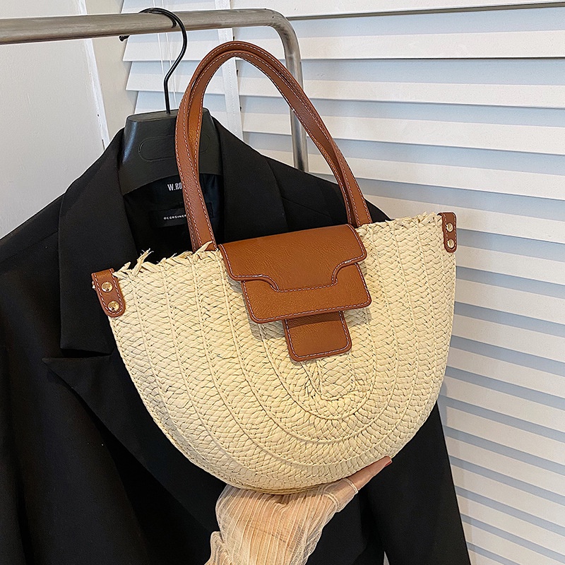 Túi Đeo Vai Đan Rơm Dung Tích Lớn Phong Cách Cổ Điển Dễ Phối Đồ Thời Trang Cho Nữ