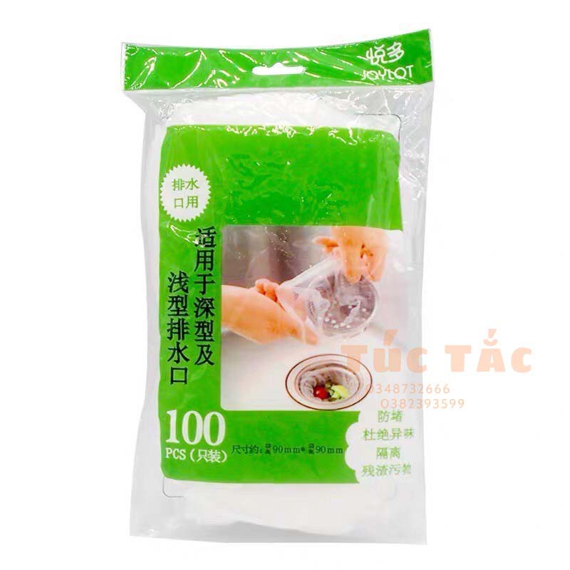 Combo 100Túi Lọc Rác Bồn Rửa Chén Thông Minh - Có Chun Ở Miệng Giúp Dễ Dàng Sử Dụng - bán cả thế giới