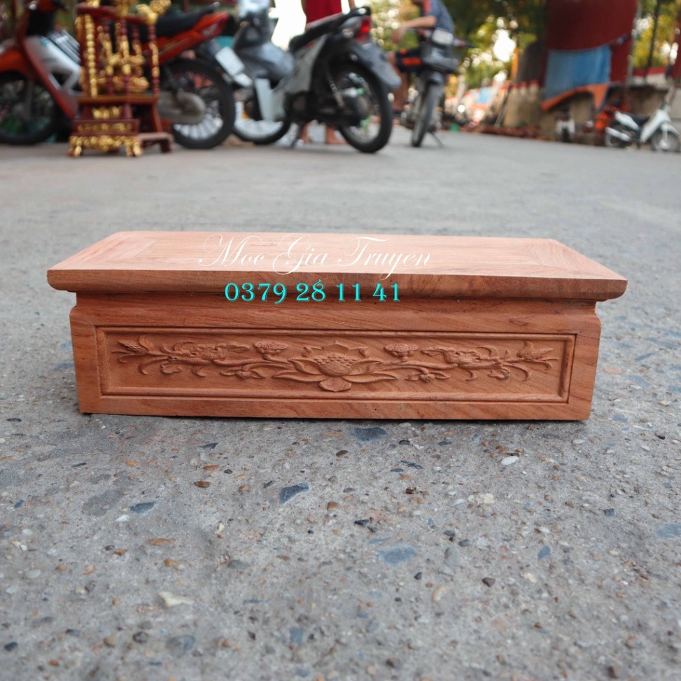 Kỷ dài đế chữ nhật kê khung ảnh gỗ hương dài 35x13 cao 10
