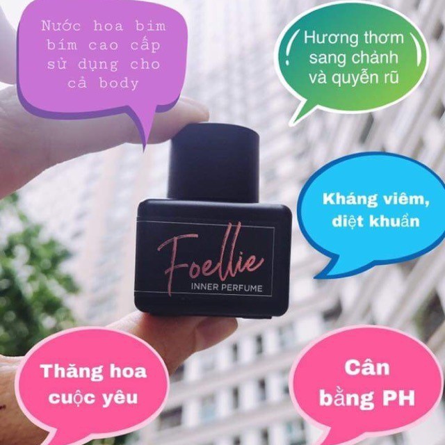 Nước hoa vùng kín Foellie Eau De Inner Perfume hương thơm nồng nàn mãnh liệt 5ml - Bijou (CHAI ĐEN-CHE TÊN)