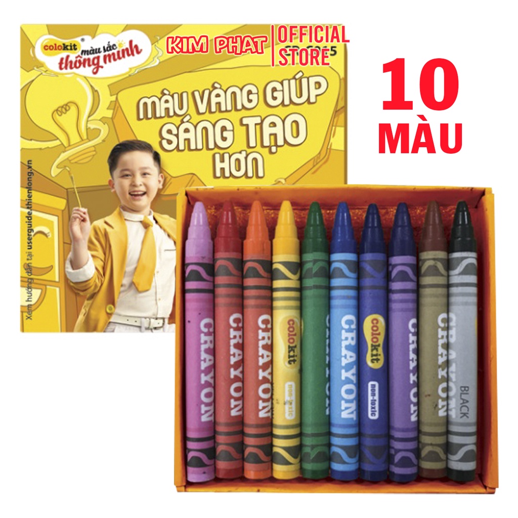 Bút sáp màu CRAYON COLOKIT CR-C015 (1 hộp 10 màu)