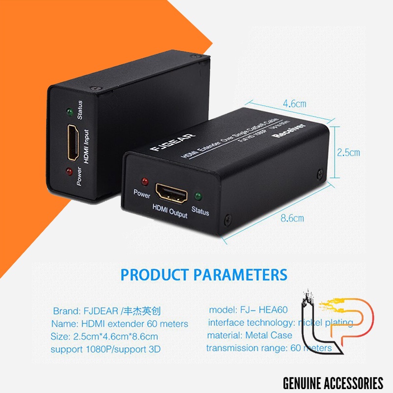 HỘP NỐI DÀI HDMI - LAN 60M FJGEAR (FJ-HEA60)