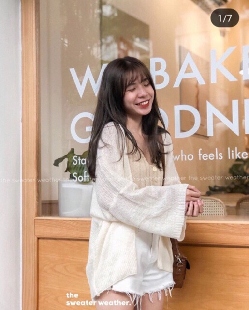 (Có sẵn-giao ngay) Áo khoác len mỏng cardigan siêu yêu | BigBuy360 - bigbuy360.vn