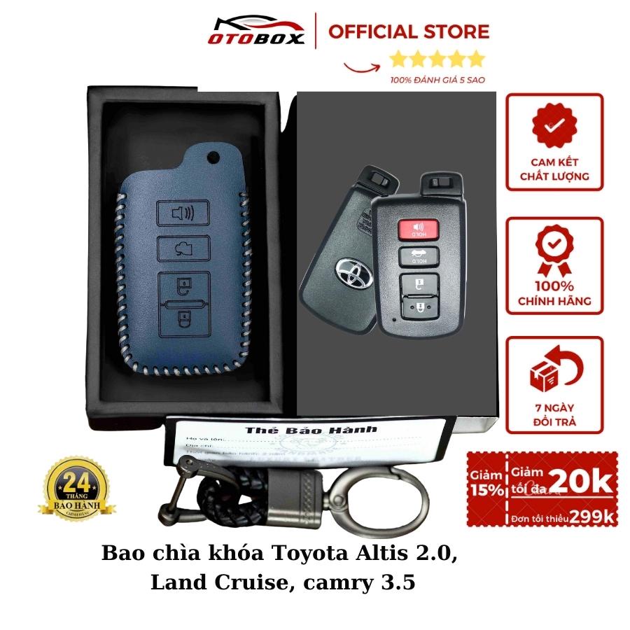 Bao da chìa khóa ô tô xe hơi Toyota Altis, Camry, bọc chìa khóa smartkey da thật chống xước chính hãng OTOBOX