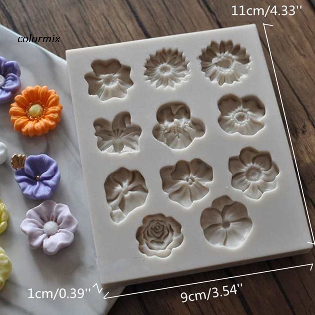 CLMX♥11 Cavity Silicone Rose Flower Cake Mold Chocolate Pastry Baking Tray DIY Tool
