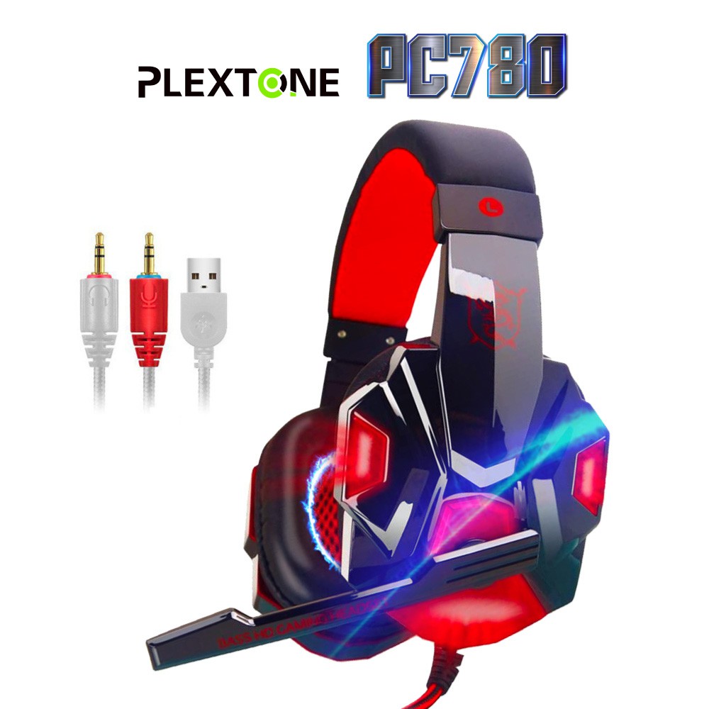 Tai nghe chụp tai Gaming Plextone PC780 phiên bản đèn LED Bass HD có Mic chuyên game