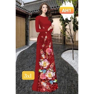 [ÁO DÀI LAN CHINH] ÁO DÀI MAY SẴN HOA NHÍ [MẪU HOT 2021]