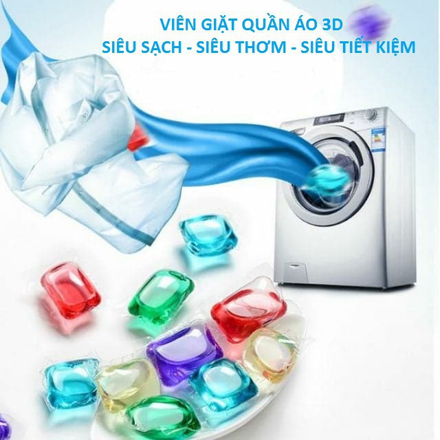 COMBO 30 VIÊN NƯỚC GIẶT XẢ QUẦN ÁO SIÊU SẠCH THƠM LÂU - THAY THẾ CHO NƯỚC GIẶT, NƯỚC XẢ