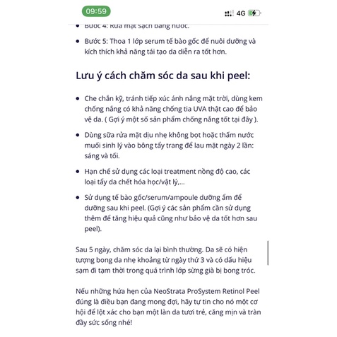 1 Lọ tinh chất thay da sinh học Neostra Retinol Peel 1.5 ml