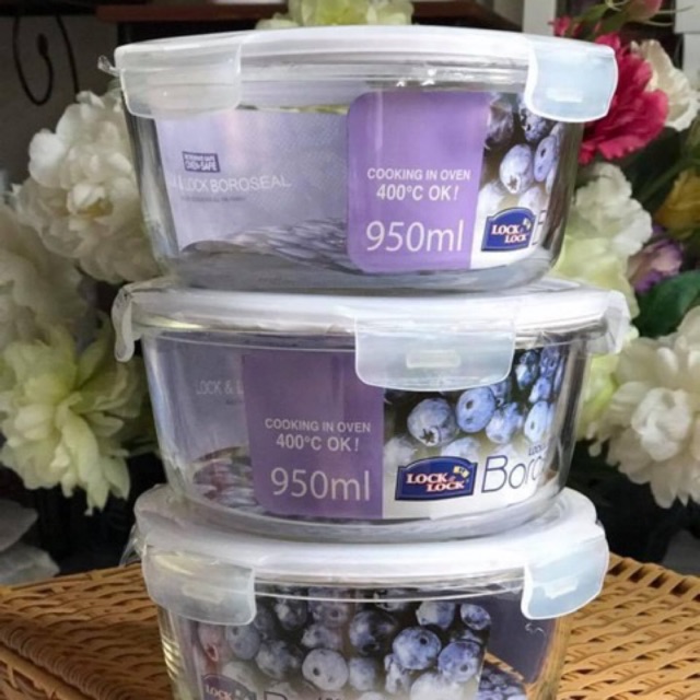 Thố thuỷ tinh lock&lock tròn 950ml