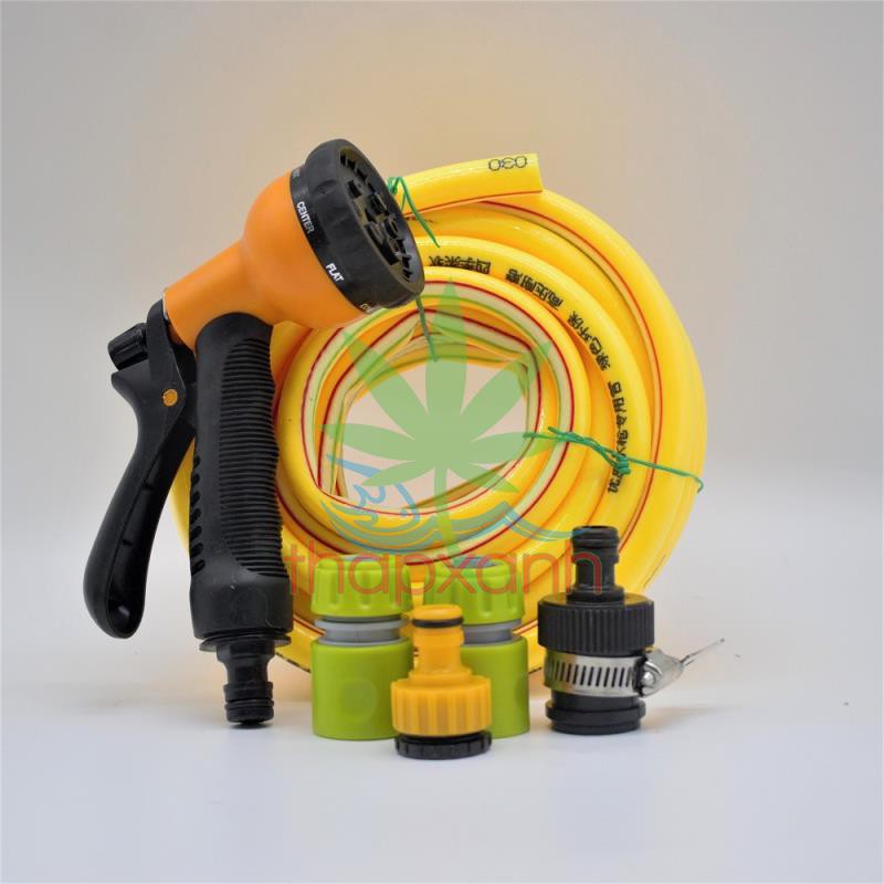 Bộ vòi xịt nước tưới cây, Rửa xe BDT-6232 Vòi 8 in 1 + 15m dây 16mm