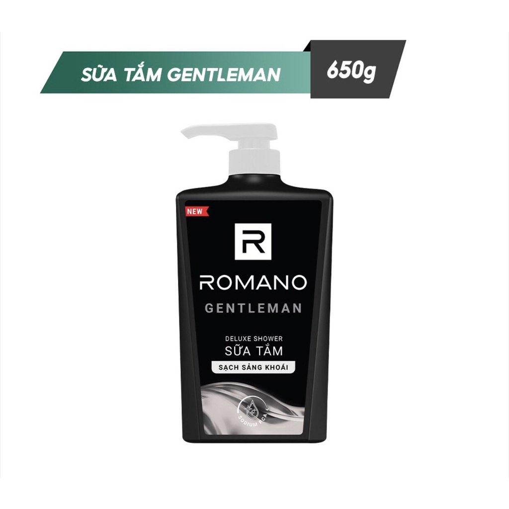 Combo Romano Gentleman  : Dầu gội 650g, sữa tắm 650g, xịt 150ml, lăn 50ml