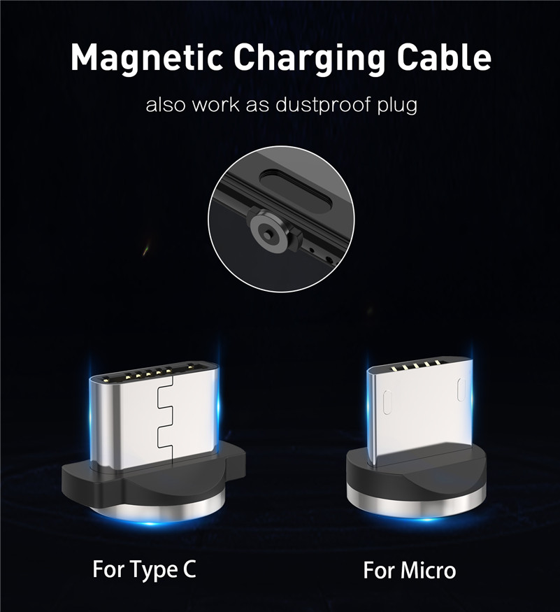 Cáp Sạc TZUZL Nam Châm Anmone Micro Usb Type C 3 Trong 1 Dài 1m Cho Xiaomi